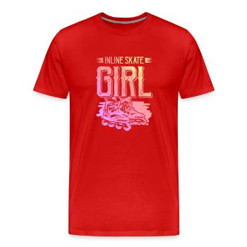 Skate Inline Girls - T-shirt bio Premium Homme - rouge - Devant - Damien (186cm)