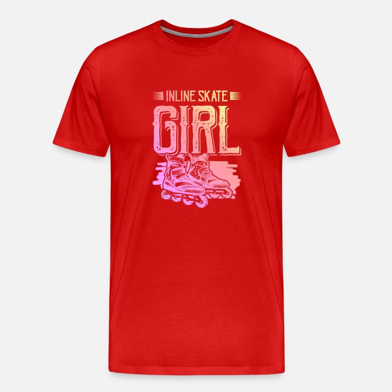 skate inline mädchen - Männer Premium Bio T-Shirt - Rot
