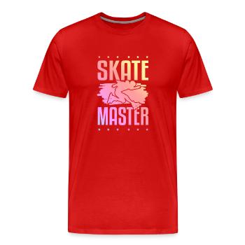 Maître de skate - T-shirt bio Premium Homme - rouge - Devant - Damien (186cm)