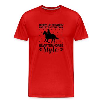 American Quarter Horse Equestrian Horse Lover Hors - T-shirt bio Premium Homme - rouge - Devant - Damien (186cm)