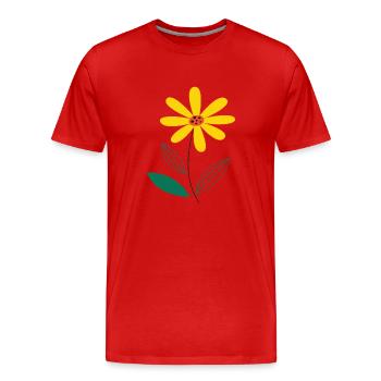Fleur jaune - T-shirt bio Premium Homme - rouge - Devant - Damien (186cm)