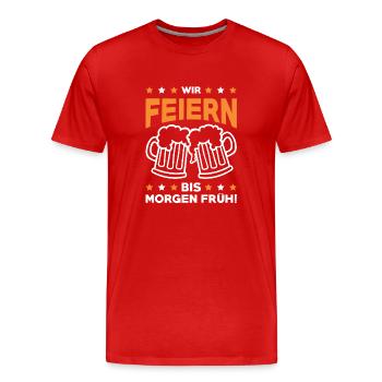 bier feiern - Männer Premium Bio T-Shirt - Rot - Vorne - Damien (186cm)