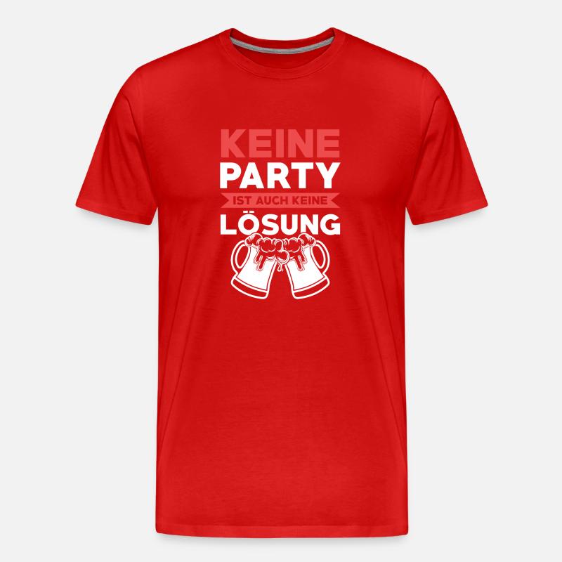bier party - Männer Premium Bio T-Shirt - Rot