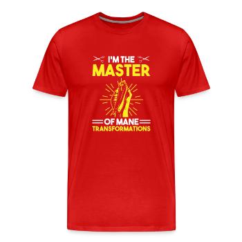 Coiffeur Coiffeur Coiffeur Coiffure Coiffure - T-shirt bio Premium Homme - rouge - Devant - Damien (186cm)