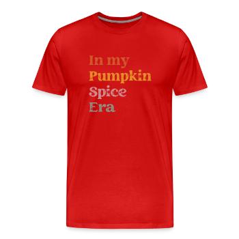 Groovy In Meiner Kürbisgewürz-ära - Männer Premium Bio T-Shirt - Rot - Vorne - Damien (186cm)