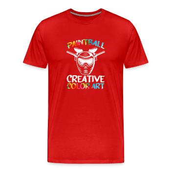 Paintball Creative Paint Color Art Airsoft Paint - T-shirt bio Premium Homme - rouge - Devant - Damien (186cm)