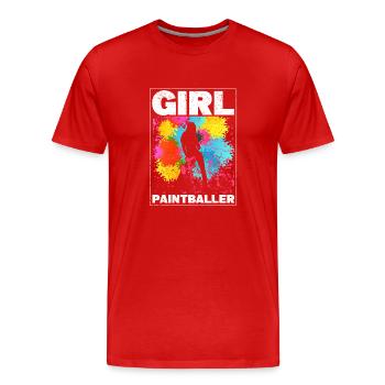 Fille Paintballer Player Paintball Femme - T-shirt bio Premium Homme - rouge - Devant - Damien (186cm)