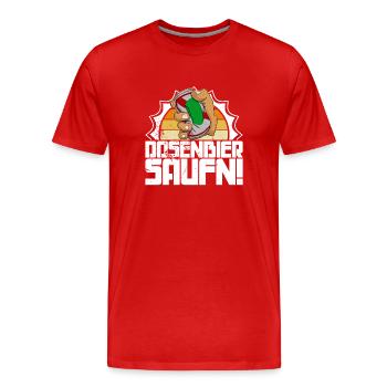 Saufen Bier Trinken Alkohol Dosenbier Bierzelt - Männer Premium Bio T-Shirt - Rot - Vorne - Damien (186cm)