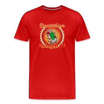 Bier Trinker Saufen Bierdosen Dosenbier Trinker - Männer Premium Bio T-Shirt - Rot - Vorne - Damien (186cm)