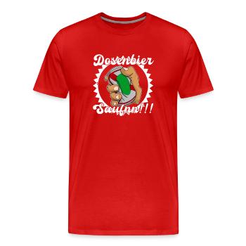 Bier Trinker Saufen Bierdosen Dosenbier Trinker - Männer Premium Bio T-Shirt - Rot - Vorne - Damien (186cm)
