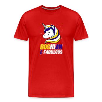 Bosnie-Herzégovine Drapeau Bosnie - T-shirt bio Premium Homme - rouge - Devant - Damien (186cm)