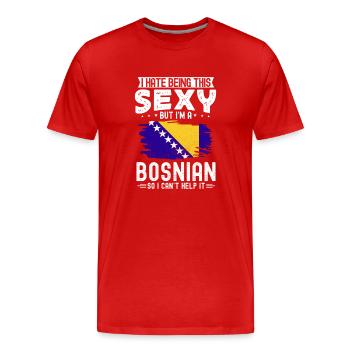 Bosnie-Herzégovine Drapeau Bosnie - T-shirt bio Premium Homme - rouge - Devant - Damien (186cm)
