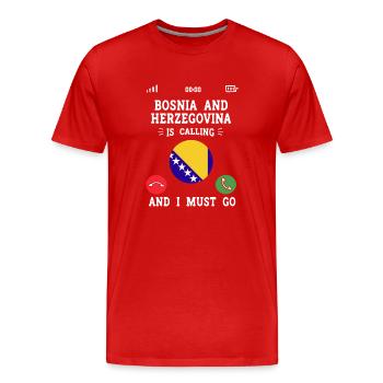 Bosnie-Herzégovine Drapeau Bosnie - T-shirt bio Premium Homme - rouge - Devant - Damien (186cm)