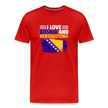 Bosnie-Herzégovine Drapeau Bosnie - T-shirt bio Premium Homme - rouge - Devant - Damien (186cm)