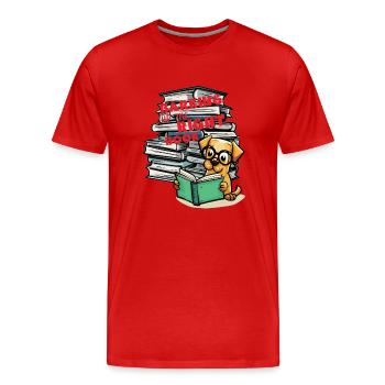 Livres de lecture de chiens - Aboyer le bon livre - T-shirt bio Premium Homme - rouge - Devant - Damien (186cm)