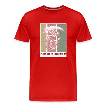 Kettenwaffe Kusarigama Japan Kampfkunst Ninja - Männer Premium Bio T-Shirt - Rot - Vorne - Damien (186cm)