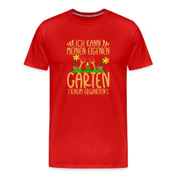 Gartenarbeit Gärtnerin Hobbygärtner Schrebergarten - Männer Premium Bio T-Shirt - Rot - Vorne - Damien (186cm)