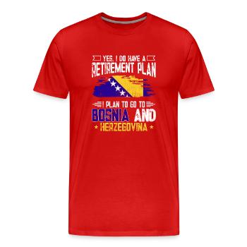 Bosnie-Herzégovine Drapeau Bosnie - T-shirt bio Premium Homme - rouge - Devant - Damien (186cm)