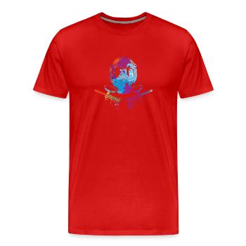 Joueur de paintball Amateur de paintball Peinture fraîche - T-shirt bio Premium Homme - rouge - Devant - Damien (186cm)