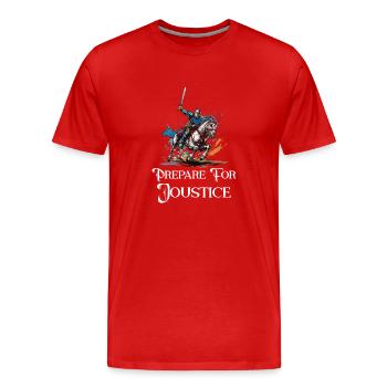 Chevaliers Chevaliers Armure médiévale de la Renaissance - T-shirt bio Premium Homme - rouge - Devant - Damien (186cm)