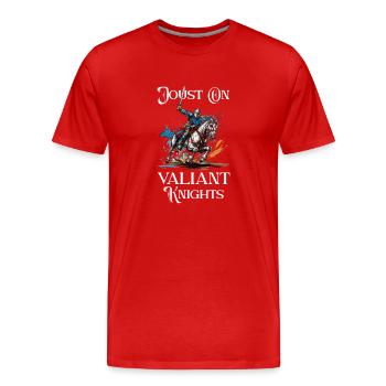 Chevaliers Chevaliers Armure médiévale de la Renaissance - T-shirt bio Premium Homme - rouge - Devant - Damien (186cm)