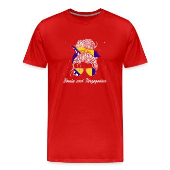 Bosnie-Herzégovine Drapeau Bosnie - T-shirt bio Premium Homme - rouge - Devant - Damien (186cm)