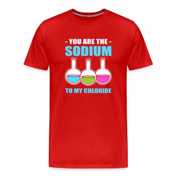 Lustige Chemie Chemiker - Männer Premium Bio T-Shirt - Rot - Vorne - Damien (186cm)