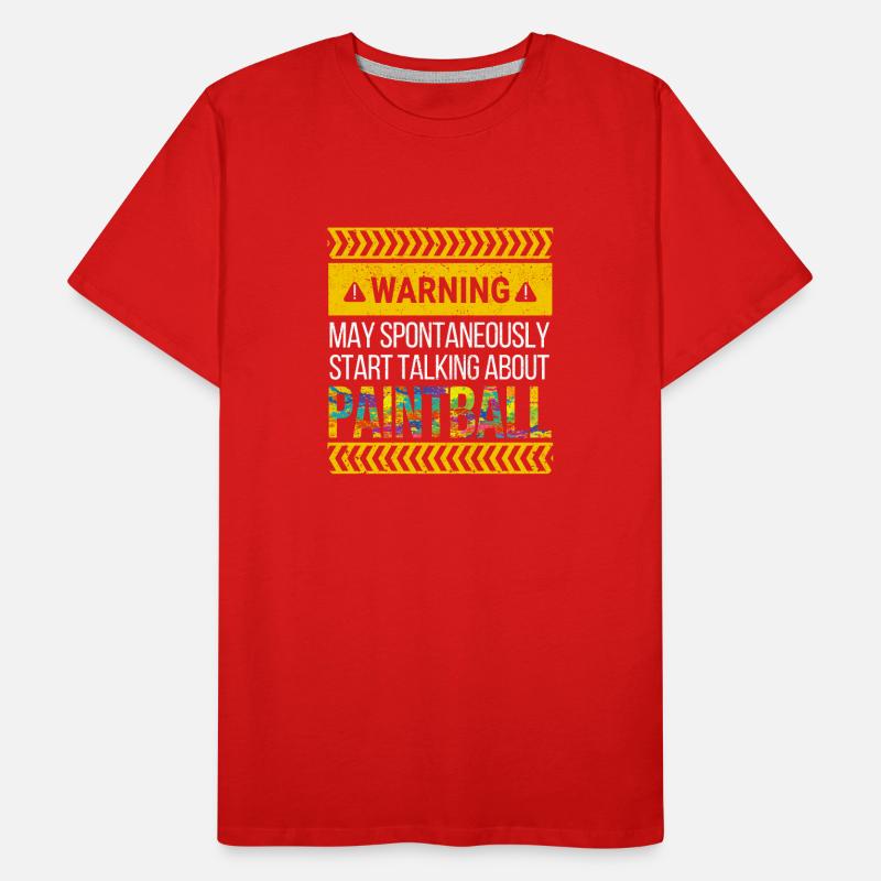 Warning can start spontaneously, about paintball Men's Premium Organic T-Shirt