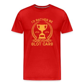 Course de voitures de machines à sous Je préfère conduire des voitures à sous - T-shirt bio Premium Homme - rouge - Devant - Damien (186cm)