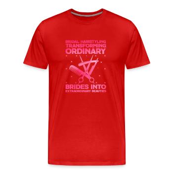 Coiffeur Coiffeur Coiffeur Coiffure Coiffure - T-shirt bio Premium Homme - rouge - Devant - Damien (186cm)
