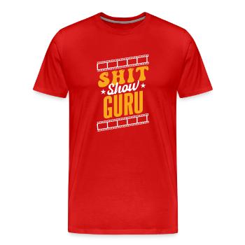 Scheiße-Show-Guru - Männer Premium Bio T-Shirt - Rot - Vorne - Damien (186cm)