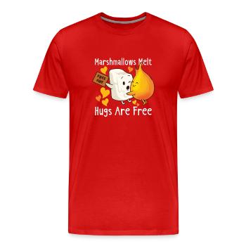Scout Camping Outdoor Romantisches - Männer Premium Bio T-Shirt - Rot - Vorne - Damien (186cm)