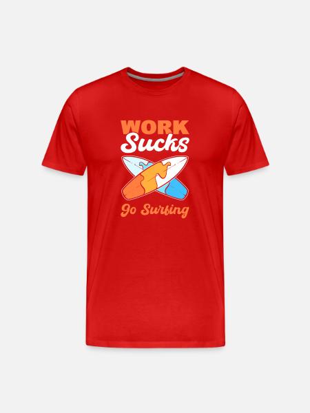 Surfbrett Surflehrer - Männer Premium Bio T-Shirt - Rot
