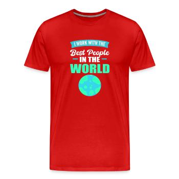 Wertschätzung der Mitarbeiter Büroangestellter - Männer Premium Bio T-Shirt - Rot - Vorne - Damien (186cm)