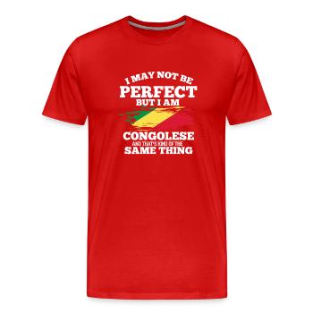 Kongo - Männer Premium Bio T-Shirt - Rot - Vorne - Damien (186cm)