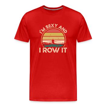 Je suis sexy et je rame - T-shirt bio Premium Homme - rouge - Devant - Damien (186cm)
