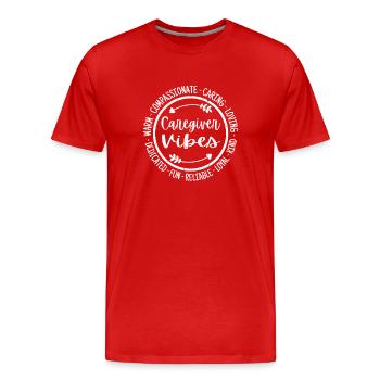 Carnival Vibes Event Appréciation du personnel du carnaval - T-shirt bio Premium Homme - rouge - Devant - Damien (186cm)