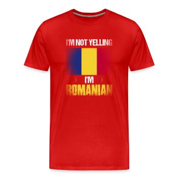 Je ne crie pas Je suis roumain fier roumain romani roumain - T-shirt bio Premium Homme - rouge - Devant - Damien (186cm)