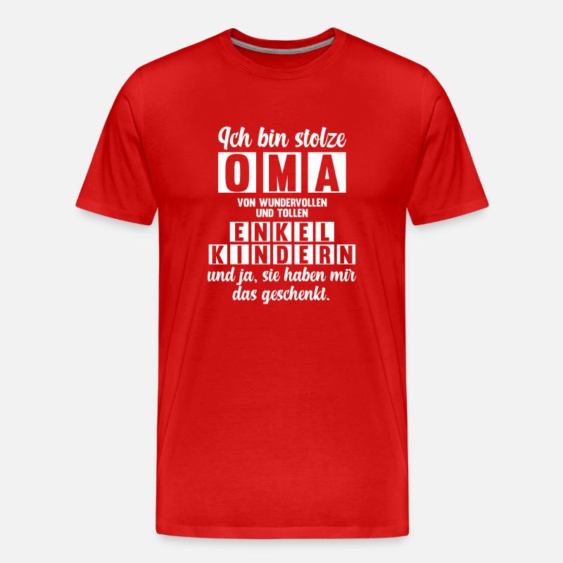 Großmutter Enkelkinder Oma - Männer Premium Bio T-Shirt - Rot