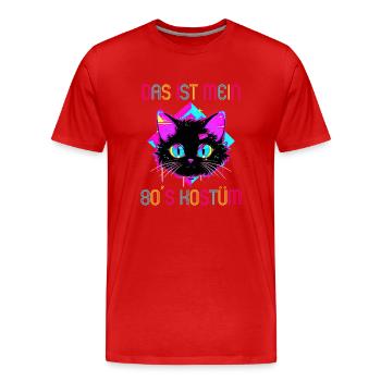 80er Motto Party Das ist mein 80er Kostüm - Männer Premium Bio T-Shirt - Rot - Vorne - Damien (186cm)