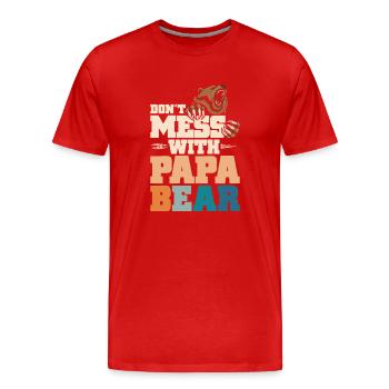 Ne plaisante pas avec Papa Bear - T-shirt bio Premium Homme - rouge - Devant - Damien (186cm)
