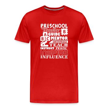 Preschool Teacher Preschool Teacher Mentor - Men's Premium Organic T-Shirt - red - Front - Damien (186cm)