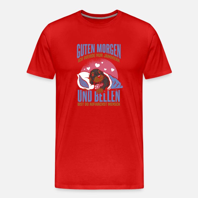 Dackel Süß Gassi Geschenk Dachshund - Männer Premium Bio T-Shirt - Rot