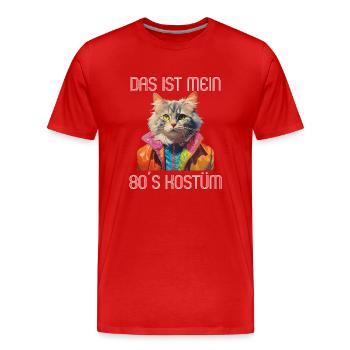 80er Motto Party Das ist mein 80er Kostüm - Männer Premium Bio T-Shirt - Rot - Vorne - Damien (186cm)