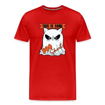 Ceci est un fantôme de chat boo sheet - T-shirt bio Premium Homme - rouge - Devant - Damien (186cm)