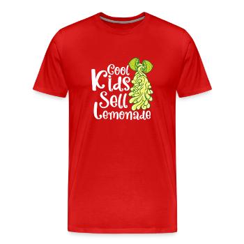 Limonade Jus de Citron Fait Maison - T-shirt bio Premium Homme - rouge - Devant - Damien (186cm)