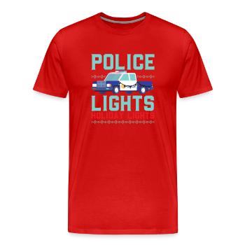 Polizei Lichter Festtagsfreuden Polizei Weihnachte - Männer Premium Bio T-Shirt - Rot - Vorne - Damien (186cm)