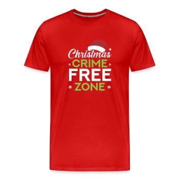 Weihnachten Kriminalitätsfreie Zone Santa Polizei - Männer Premium Bio T-Shirt - Rot - Vorne - Damien (186cm)