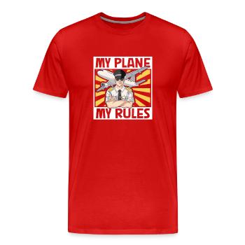 Pilote Aviation Avion Compagnie aérienne Futurs pilotes - T-shirt bio Premium Homme - rouge - Devant - Damien (186cm)