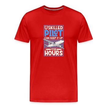 Pilote Aviation Avion Compagnie aérienne Futurs pilotes - T-shirt bio Premium Homme - rouge - Devant - Damien (186cm)